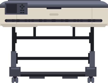 Plotter printing large format documents on stand vector