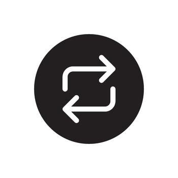 Repeat Icon Solid Sync Symbol for Media Loop and Data Synchronization Concept vector