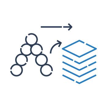 Data preprocessing Icon, data transformation icon for machine learning vector