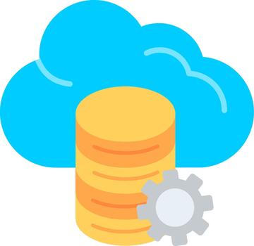 nube datos plano multicolor icono diseño vector