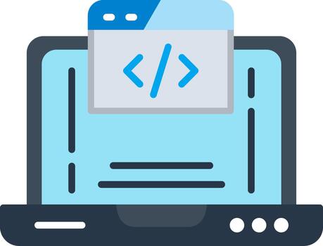 Coding Flat Multicolored Icon Design vector