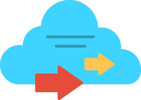 nube informática plano multicolor icono diseño vector