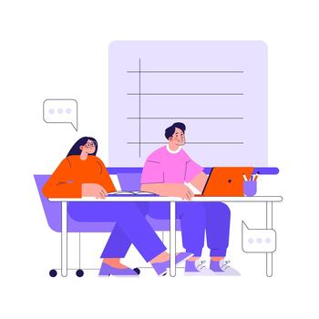 Collaborative Study Session Illustration vector
