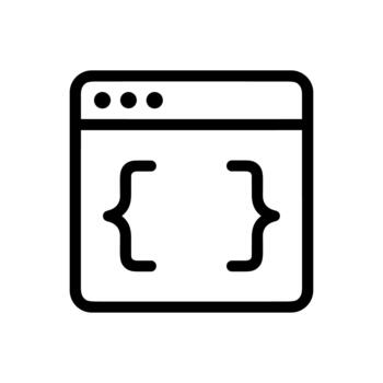 Outline Simple Webpage Coding Script Curly Bracket Icon Shape vector