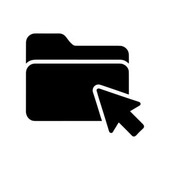 Flat Simple Folder with Pointer Icon Symbol for Data Storage vector