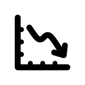 Outline Simple Graph Decrease Arrow Sign Shape Glyph Icon vector