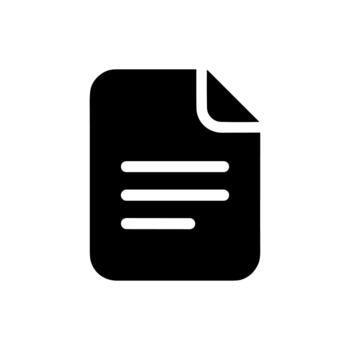 Solid Flat Document Page with Lines Data File Icon Symbol vector