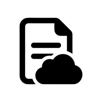 Solid File Document with Cloud Computing Symbol Simple Icon vector