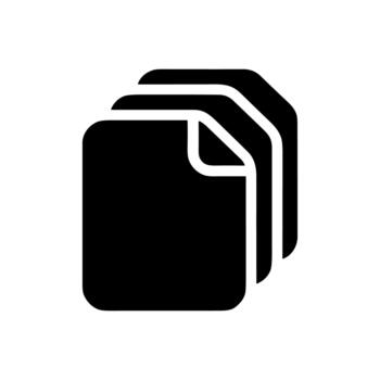 Flat Solid File Document Stack Icon Shape Illustration vector