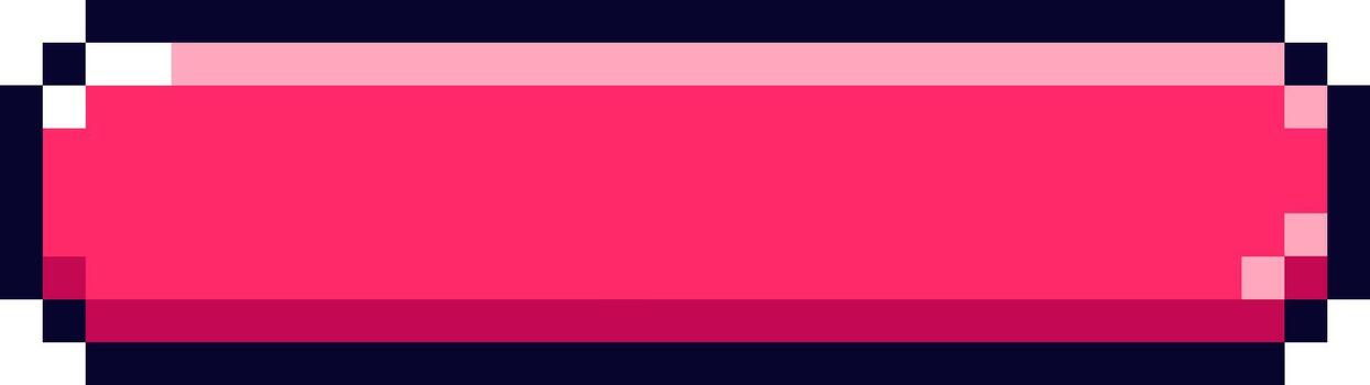 Red pixelated rectangle button for user interface element vector