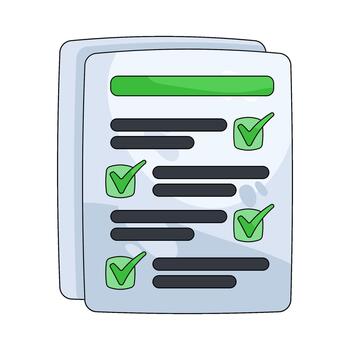 Document with checklist vector
