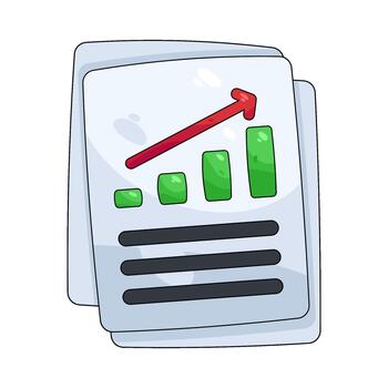 Document with bar chart vector