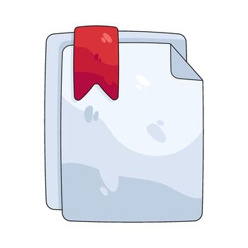 Document with bookmark vector