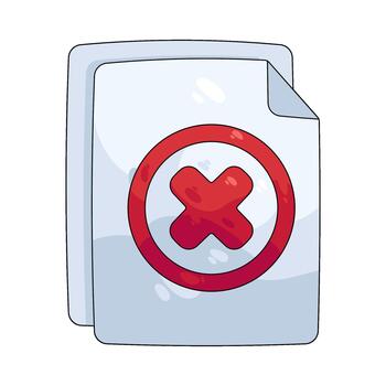 Document with X mark vector