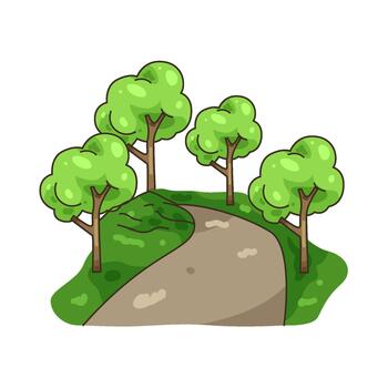 camino a traves de los arboles vector