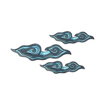 nubes en batik modelo vector