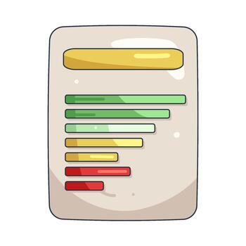 Document with Progress Bars vector