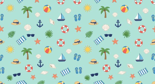 Cute Summer element pattern vector
