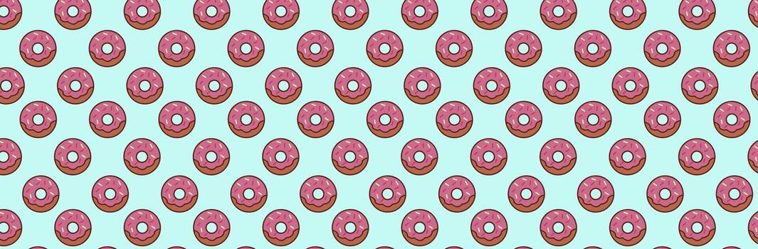 donut pattern, light blue background vector