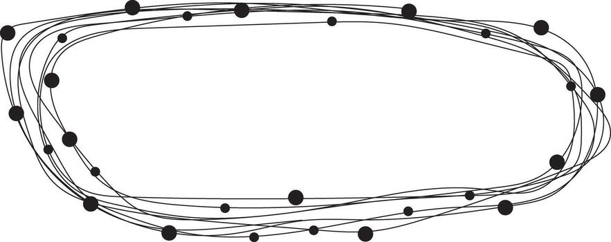 Rounded rectangle frame defined by scribble paths vector