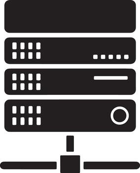 Server computer hardware component illustration for data storage and processing systems vector