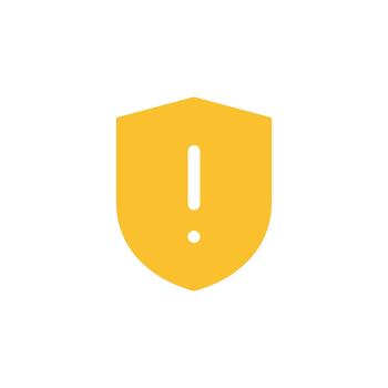 Warning solid icon for system alert vector