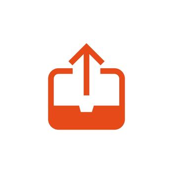 bandeja de salida sólido icono para interfaz desarrollo vector