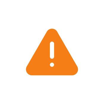 Warning solid icon for user interface vector
