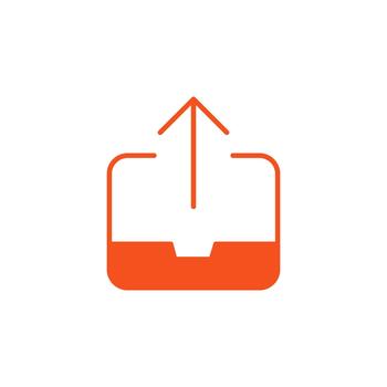 bandeja de salida sólido icono para nube informática vector