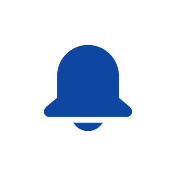 Bell solid icon for software dashboard vector