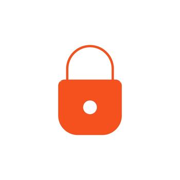 Lock solid icon for cloud encryption vector