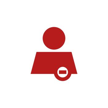 User Remove solid icon for mobile application vector