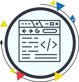 Website Coding High Resolution Flat Graphic Object vector