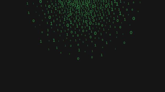 Green binary code digital data matrix on dark background illustration vector