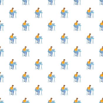 desarrollador trabajando en ordenador portátil computadora sin costura modelo vector