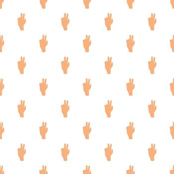 Peace hand gesture pattern repeating background vector