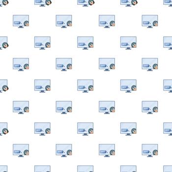 hacker robando datos desde computadora sin costura modelo vector