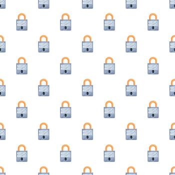 Padlock security password screen seamless pattern background vector