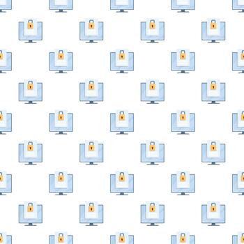 ciber seguridad datos proteccion modelo en computadora pantalla vector