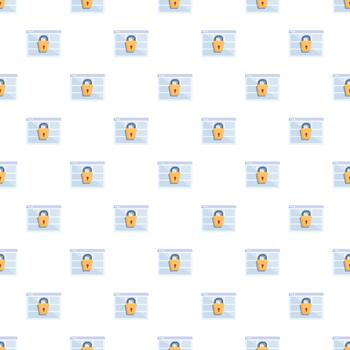 Browser windows with padlocks creating secure seamless pattern vector