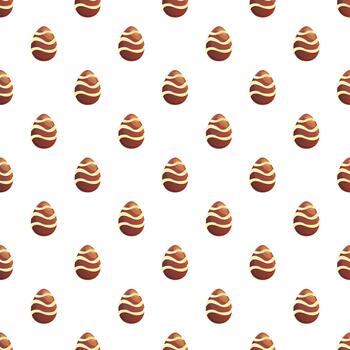 Chocolate easter eggs seamless pattern background design vector