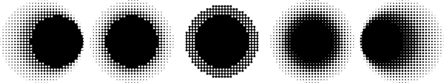 Halftone circle frames vector