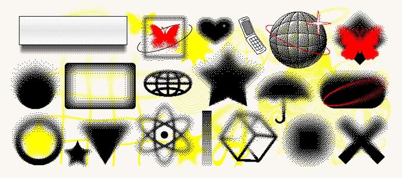 Dither elements collection vector