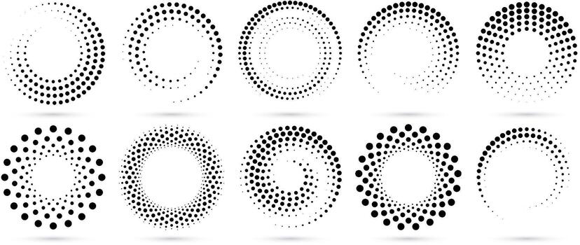 Half tone circle frames vector