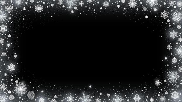 Rectangular snowy frame vector