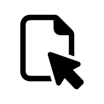 Flat Simple File Document with Cursor Arrow Pointer Shape Icon vector