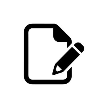 Solid Simple Document Edit Icon Symbol Shape Sign Element vector