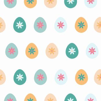 Happy Easter eggs seamless pattern vector