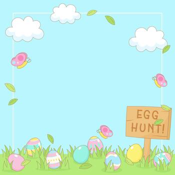 easter egg hunt square background vector