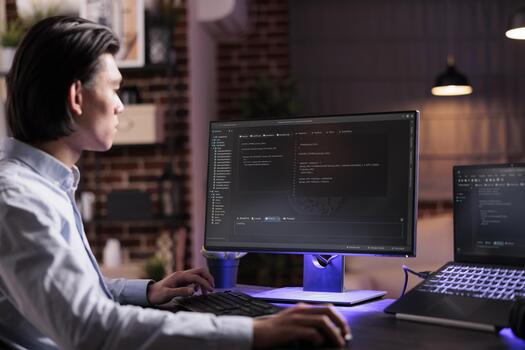 asiático descifrador programación servidor cifrado en cortafuegos software, utilizando seguridad red interfaz a código sistema datos para aplicación desarrollo. trabajando con binario código texto a guión programa. foto